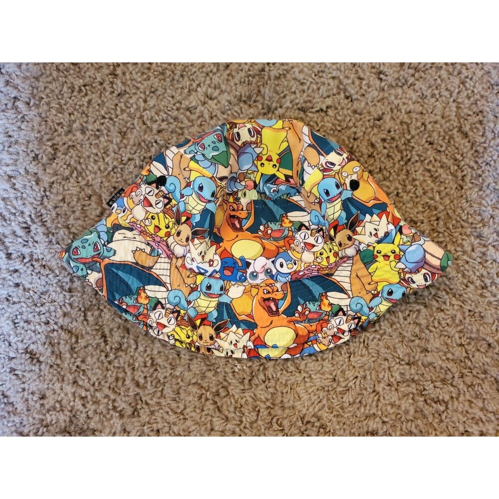 Pokemon Bucket Hat All-Over Print Charizard Pikachu Squirtle Eevee OSFM 2015